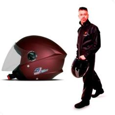 Imagem de Capacete Moto Aberto Pro Tork New Liberty Three Elite Vinho Fosco Dive