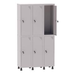 Imagem de Armário Guarda Volume Locker Roupeiro 3 Vãos 6 Portas Aço GRF503/6 Cin