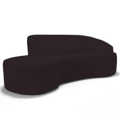 Imagem de Sofá Living  3 Lugares 230cm Braço Direito Mozart D06 Sintético Marrom