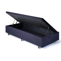 Imagem de Base Box Baú Solteiro 96x203x42cm Suede Preto