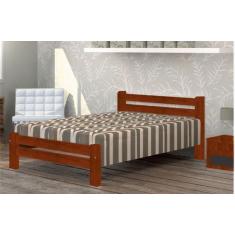 Imagem de Cama Queen Size Piazza De Madeira Maciça Angelim Pedra/Tauari - Cor Me