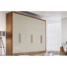 Imagem de Guarda Roupa Casal 6 Portas E 4 Gavetas New Vértice/Messina Freijo Cumaru C/ Fendi - Novo Horizonte