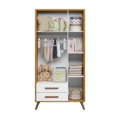 Imagem de Guarda-roupas 3 Portas 2 Gavetas Retrô Q Charm Cor 0009-35-freijo-branco-acetinado