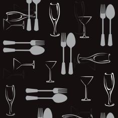Imagem de Papel De Parede Lavável Talheres Com Fundo  3M
