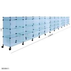 Imagem de Balcão de Atendimento Modulado em Vidro com Rodízios + Porta Bijuterias - 5,50 x 1,10 x 0,40