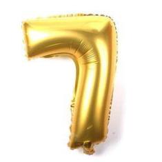 Imagem de Balão Metalizado Numero 7 Dourado 70cm