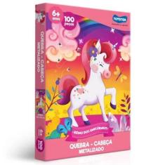 Imagem de Quebra Cabeca Metalizado Reino Dos Unicornios 100 Pecas Toyster