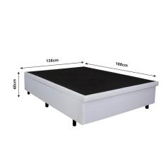 Imagem de Cama Box Baú Casal 138x188x34 cm Linho Branco