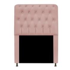 Imagem de Cabeceira Estofada Lais 90cm Para Cama Box Solteiro Com Botões Strass Cristais Suede Rose Gold - Amarena