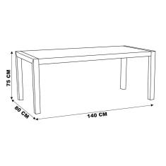 Imagem de Mesa Sala de Jantar Cozinha Dumai 140cm Madeira Maciça Acácia Escovado - Gran Belo