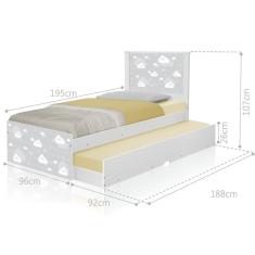 Imagem de Cama Solteiro NuvemMenino Menicom Auxiliar