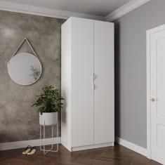Imagem de Guarda Roupa 2 Portas com Cabideiro e 2 Gavetas Hera Cabecasa Madeiramadeira Branco Geada