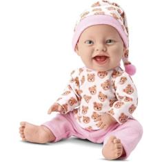 Imagem de Boneca Bebê Vinil Baby Babilina Soninho Pijama e Touquinha Detalhe Realista e Fofinha 34 cm Atóxico