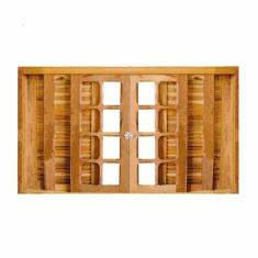 Imagem de Janela Veneziana de Correr 6 Folhas Padão Imbuia Reto 1.60 x 1.00 C/Ferragens - Hale