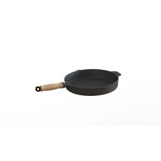 Imagem de Frigideira Ferro Fundido Sem Tampa Cabo Madeira 26Cm