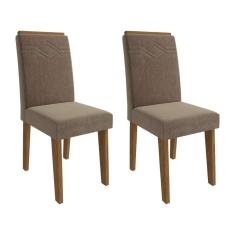 Imagem de Conjunto Com 2 Cadeiras De Jantar Taís I Suede Savana E Pluma