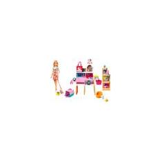 BONECA BARBIE COM CENARIO E ANIMAL PET SHOP GRG90