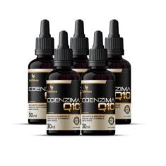 Imagem de Kit Com 05 - Coenzima Q10 100mg Por Porção (Ubiquinona) com Vitamina E em Gotas Sabor Menta 30ml TuttiFlora