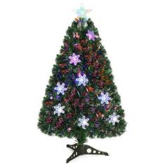 Imagem de Árvore de Natal GOFLAME 90cm de fibra óptica pré-iluminada com luzes