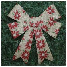 Imagem de Enfeite Árvore Natal Laço Decorado Com Flores 46 Cm