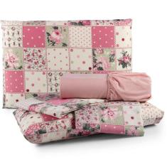 Imagem de Jogo de Cama Lençol Casal Queen Estampado Percal 4 Un