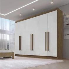 Imagem de Guarda Roupa Casal Mdf 6 Portas 6 Gavetas 1 Gaveta Com Chave Dobradiça