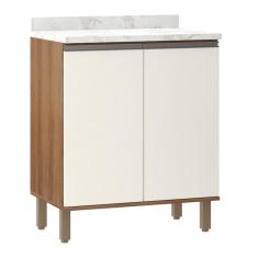 Imagem de Balcão de Cozinha com Tampo 70cm 2 Portas Diana Luciane Móveis