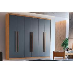 Imagem de Guarda Roupa Casal Hawaii 6 Portas E 2 Gavetas Naturale/Grafite - Rufato