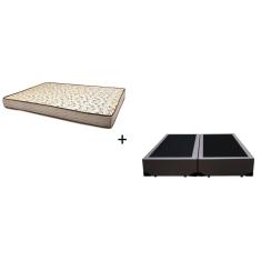 Imagem de Cama Box Casal Bipartido Tecido Sintético Marrom Com Colchão Flórida Bello Box - 100% Espuma - D26 Cinza
