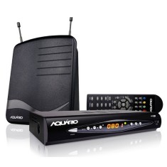 Conversor Digital Full HD HDMI USB DTV 8100 com Antena Interna Aquário