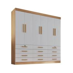 Imagem de Guarda Roupa 6 Portas 12 Gavetas Mônaco D`doro Cinamomo Off White