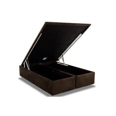 Imagem de Cama Box Baú King Universal Suede Brown (186x198x39) - Ortobom