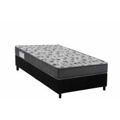 Imagem de Cama Box Solteiro: Colchão Espuma D33 Ortobom Anatômico ISO 100 Ultra Firme + Base CRC Suede Black (88x188)