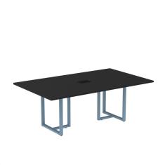 Imagem de Mesa de Reunião Retangular com Power Box 200x90cm Mr2000p25tub Preto/Azul Dali
