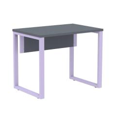 Imagem de Mesa Escritório P25 TUB Pandin 90 cm (Larg) Tampo MDP Grafito Pé Aço Tubular Lilás