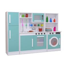 Imagem de Cozinha Infantil Completa com Geladeira e Lavanderia Menta