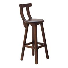 Imagem de Banqueta Alta com Encosto Madeira Maciça - Imbuia