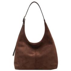 Imagem de Bolsa feminina de camurça crescente, 2 peças, bolsa transversal, alça superior, bolsa universitária 2024