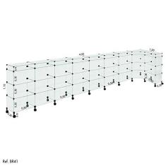 Imagem de Balcão de Atendimento L Modulado em Vidro com Rodízios 4,00 x 1,10 x 1,00