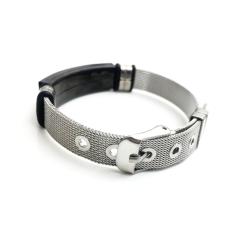 Imagem de Pulseira Masculina Bracelete Malha De Aço Cruz