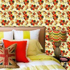 Imagem de Papel de Parede Adesivo Lavável f0103 Floral Cores Fortes