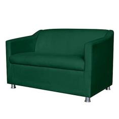 Imagem de Namoradeira Decorativa Tilla Pés Cromados Suede Verde - DS Estofados