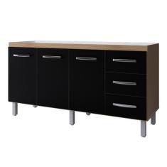 Imagem de Balcão Para Pia Emily 160 Cm Moblis Cor:savana Preto