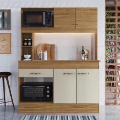 Imagem de Armário de Cozinha com Tampo 7072+CH854 143cm Naturalle Cristalo - Dec