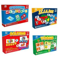 Imagem de Jogos De Tabuleiro Educativos Escolar 4 Anos Soletrar + Silabas + Alfa
