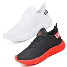 Imagem de Kit 2 Tênis Colmeia Masculino Preto Vermelho e Branco, 38