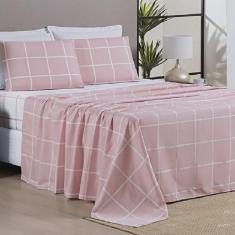 Imagem de Jogo de Lençol King Square 4 peças Rosa