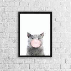 Imagem de Quadro Decorativo Gatinho Chiclete 45x34cm