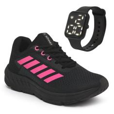 Imagem de Tênis Feminino Academia Esportivo Corrida + Relógio Digital