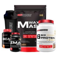 Imagem de Kit Waxy Mass 3Kg + Six Protein 900G + Zma Drol 120 Cápsulas + Bcaa 10
